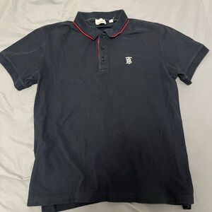 Burberry Navy Polo Shirt with Red Accent